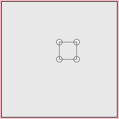 Square with turtle as a circle in each corner